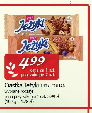 Ciastka Jeżyki Colian promocja w CEZAR Delikatesy