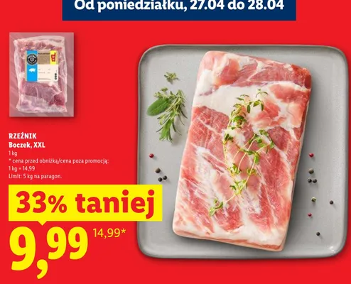 Boczek XXL Rzeźnik promocja w Lidl