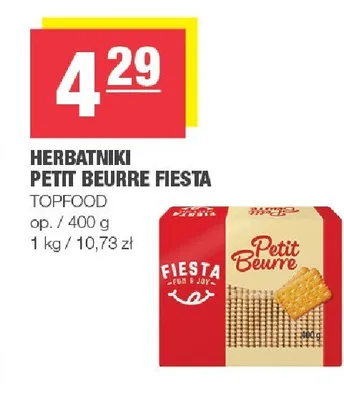 Herbatniki Petit Beurre Fiesta Topfood promocja w SPAR