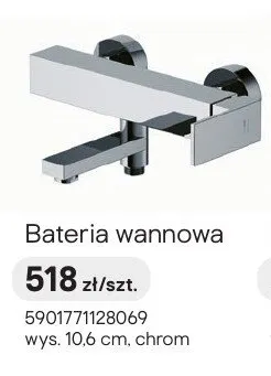 Bateria wannowa Cersanit Bari chrom wys. 10,6 cm promocja w Castorama