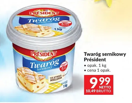 Twaróg sernikowy Président promocja w Makro