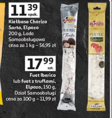 Kiełbasa chorizo sorto samoobsługowa promocja w Auchan