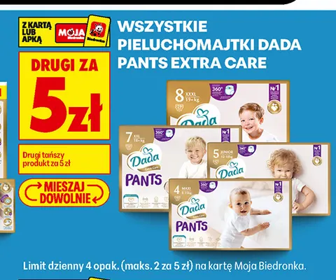 Pieluchomajtki Dada Pants Extra Care promocja w Biedronka