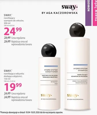 Nawilżający szampon do włosów Sway. by Aga Kaczorowska promocja w Hebe