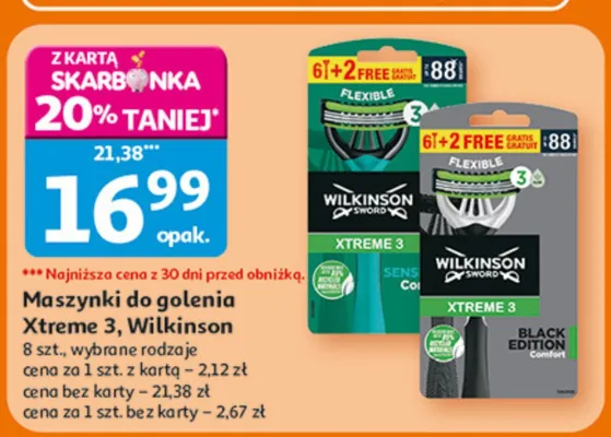 Maszynki do golenia Xtreme 3, Wilkinson promocja w Auchan