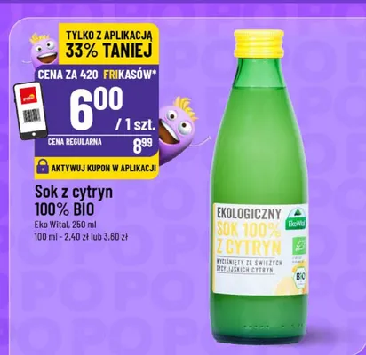 Sok z cytryn 100% BIO Eko Wital promocja w POLOmarket