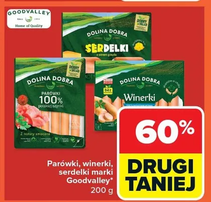 Parówki, winerki, serdelki marki Goodvalley promocja w Carrefour