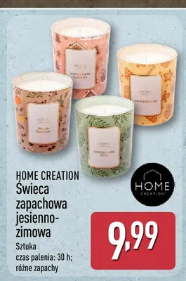 Świeca zapachowa jesienno-zimowa Home Creation promocja w Aldi