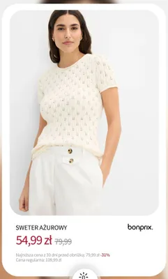 Sweter ażurowy Bonprix promocja w bonprix