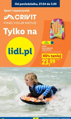 Deska bodyboard nadmuchiwana Crivit promocja w Lidl