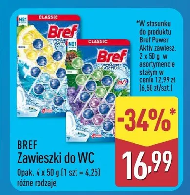Zawieszki do WC 4-pak Bref promocja w Aldi