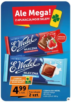 Czekolada mleczna truskawkowa E.Wedel promocja w Euro Sklep