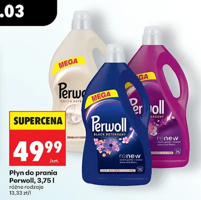 Płyn do prania Color Detergent renew różne rodzaje promocja w Biedronka