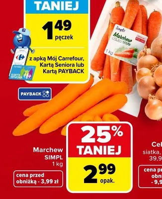 Marchew bio promocja w Carrefour