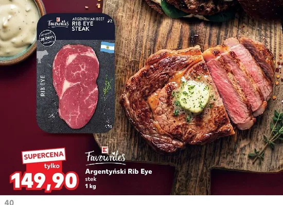 Argentyński Rib Eye stek Favourites promocja w Kaufland