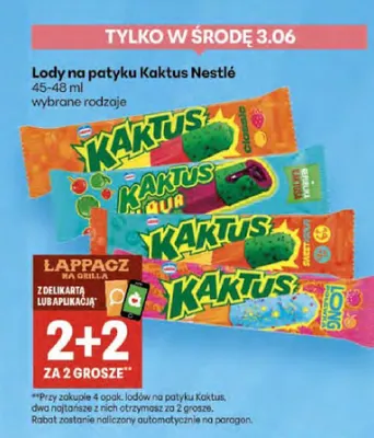 Lody na patyku Kaktus Nestlé long 45-48ml promocja w Delikatesy Centrum