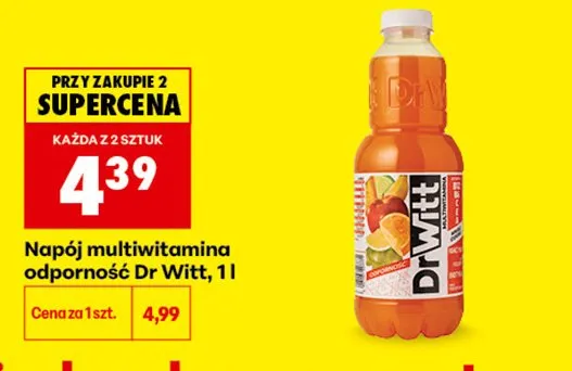 Napój multiwitamina odporność Dr Witt promocja w Biedronka