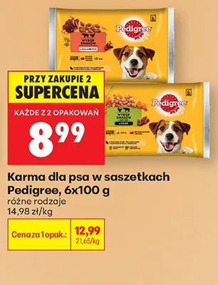 Karma dla psa w saszetkach Pedigree 6-pak 100g promocja w Biedronka