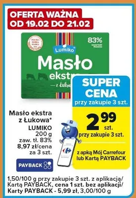 Masło ekstra z Łukowa promocja w Carrefour Express