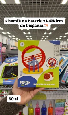 Zabawka chomik na baterie z kółkiem do biegania  promocja w Pepco