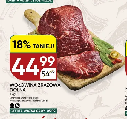 Wołowina zrazowa dolna promocja w Chata Polska
