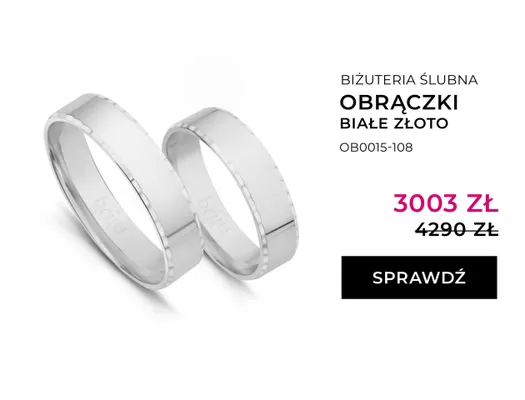 Obrączki ślubne białe złoto promocja w Briju