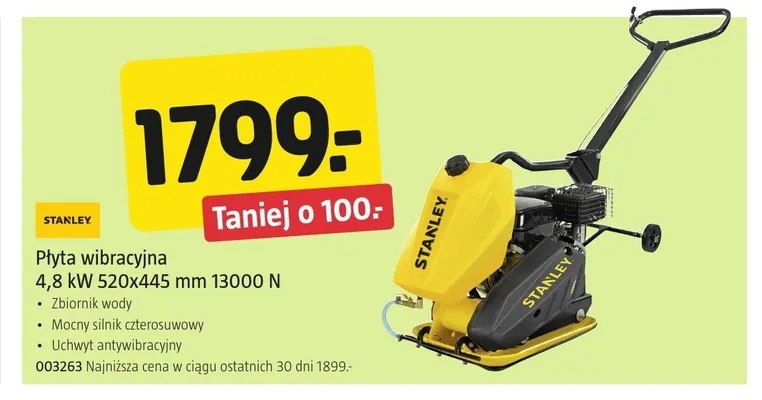 Płyta wibracyjna Stanley promocja w Jula