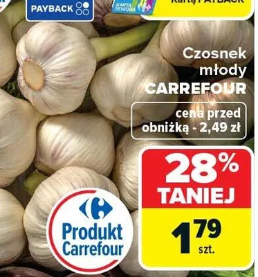 Czosnek młody promocja w Carrefour Market