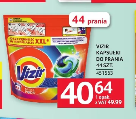 Kapsułki do prania Vizir promocja w Selgros
