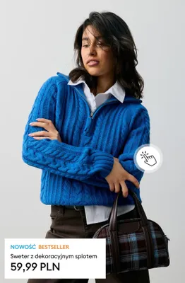 Sweter z dekoracyjnym splotem promocja w Sinsay
