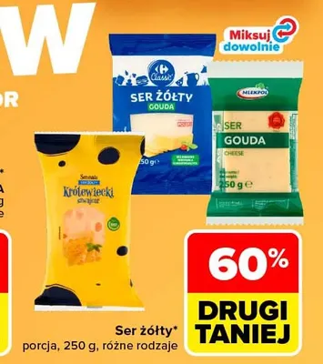 Ser żółty porcja promocja w Carrefour