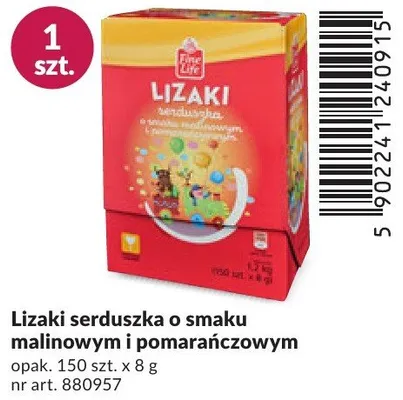 Lizaki serduszka o smaku malinowym i pomarańczowym promocja w Makro