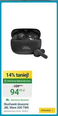 Słuchawki douszne Jbl Wave 200 Tws promocja w ERLI