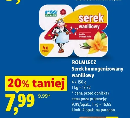Serek homogenizowany waniliowy promocja w Lidl