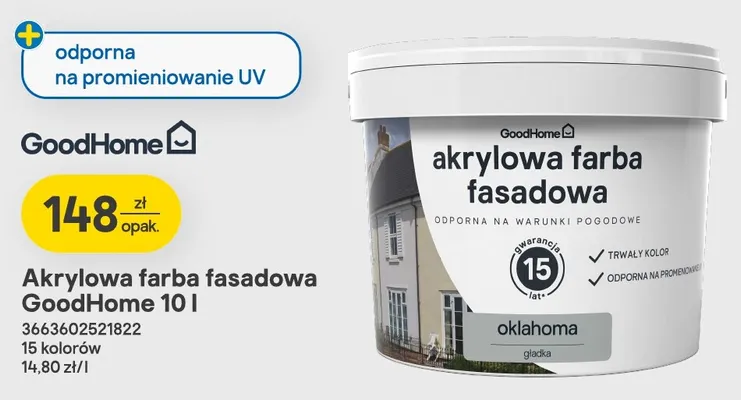 Akrylowa farba fasadowa GoodHome promocja w Castorama