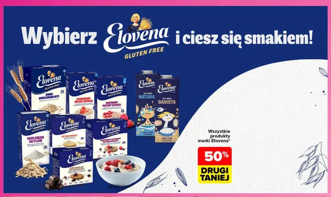 Mąka owsiana pełnoziarnista bezglutenowa Elovena promocja w Carrefour