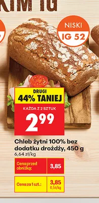 Chleb żytni 100% bez dodatku drożdży promocja w Biedronka