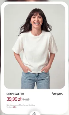 Cienki sweter Bonprix promocja w bonprix