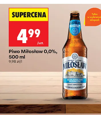Piwo bezalkoholowe Miłosław promocja w Biedronka
