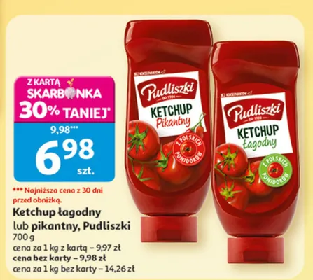 Ketchup łagodny lub pikantny promocja w Auchan
