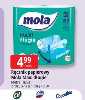 Ręcznik papierowy Mola Maxi Długie 2-pak promocja w Leclerc