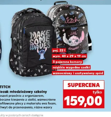 Plecak młodzieżowy szkolny Stitch promocja w Kaufland