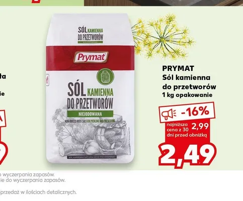 Sól kamienna do przetworów Prymat promocja w Kaufland