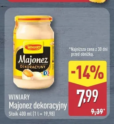 Majonez dekoracyjny Winiary promocja w Aldi
