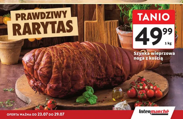 Szynka wieprzowa noga z kością promocja w Intermarche
