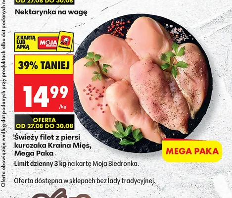 Świeży filet z piersi kurczaka Kraina Mięs promocja w Biedronka
