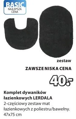 Komplet dywaników łazienkowych 2-częściowy dywanik mat łazienkowy z poliestru/bawełny. 47x75 cm promocja w Jysk