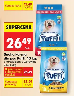 Sucha karma dla psa z kurczakiem promocja w Biedronka