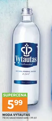 Woda gazowana Vytautas natural mineral water promocja w Stokrotka