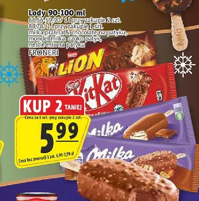 Lody nestle mix na patyku promocja w Prim Market